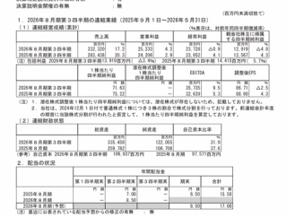 U-NEXT HOLDINGS 2026年8月期第3四半期決算