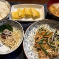 生憎の雨かも＆豚肉とニラモヤシ豆板醤炒め