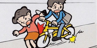 歩道でおじさんに後ろから自転車で追突され「さっさとどけやブス」すると近くにいた男子高校生が…