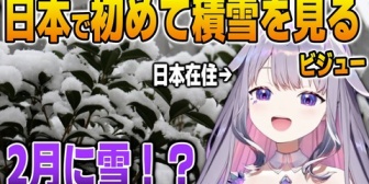 【ホロEN】ビジュー、日本で初めて積もった雪を見て大興奮