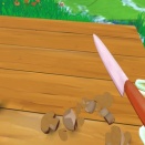 食材を切り料理を作り、小さい妖精に提供する