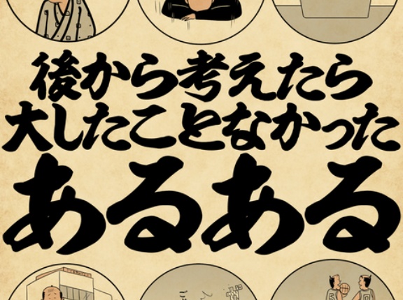 後から考えたら大したことなかったあるあるでござる