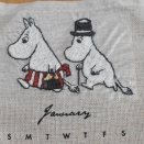 【セリア】100円ファブリックカレンダーにムーミンと仲間たちを刺繍中~😊＆今夜から楽天お買い物マラソン♬