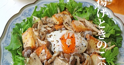 野菜がもりもり食べられる♪厚揚げときのこの秋サラダ！連載