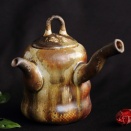 故・大西忠左さんの信楽土穴窯焼成自然ビードロの流れ急須です