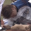 【vsオリックス】日ハム渡邉が一塁ランナーの来田と交錯　プレーは続行