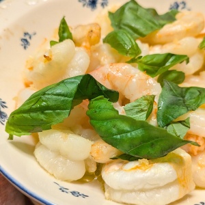 トースターでガーリックシュリンプ