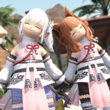 『【FF14】夜桜衣装セットでお揃いだよーヾ(〃^∇^)ﾉ【FFXIV】2026年9月1日(火)発売開始　胴:夜桜上衣、手:夜桜手袋、脚:夜桜脚衣、足:夜桜草履』の画像