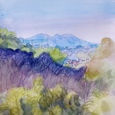 町田・ボタン園前から遠景をスケッチ