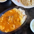 亀田郡七飯町鳴川5 中国菜館 天華(てんか) その4 海宝あんかけチャーハン1,600円 エビチリオムライス1,400円