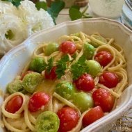 12月12日「明太子の日」なのでミニトマトごろごろ明太子パスタ