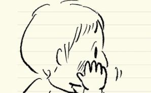 寒さで赤いほっぺ 子ゴシゴシ