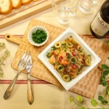 『Potato and shrimp and green olive dressed with garlic and anchovy  -Recipe No.1533【English】』の画像