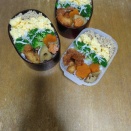 エビフライと鶏そぼろ