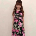 令嬢ワンピメリーベルローズ柄60％OFF★黒ローズ40size残り3点