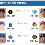 【6/21(日)の予告先発】尾形崇斗(De)×髙橋遥人(T)