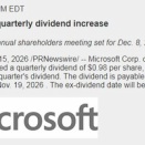 【MSFT】マイクロソフトがたったの7.7％増配！そろそろ終わりなのか？