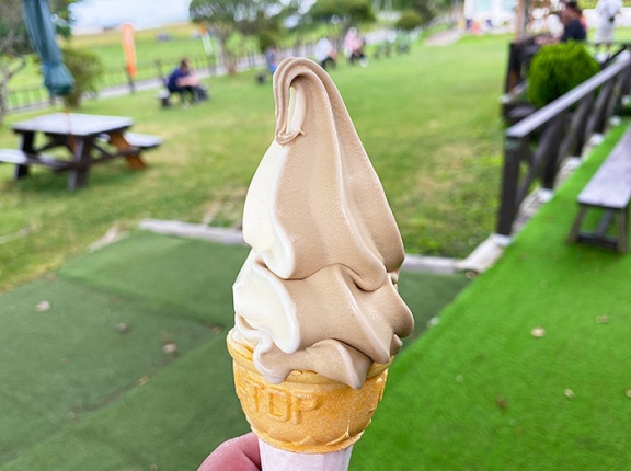 避暑地的な場所にもあるし「あいす118」のソフトクリームは美味い！