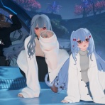 雪道の星灯り