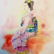 京都画材祭り2014”で舞妓さんスケッチ会に参加しました♪ : 水彩的