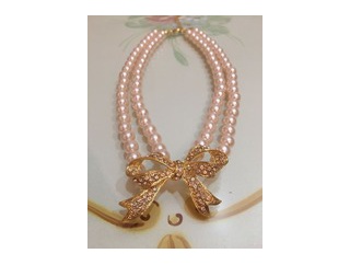 ☆Sale50％OFF★アントーニアリボンネックレス★アクアブルーが完売しました！ライトピーチが残り1点☆