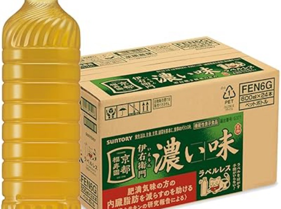【実質1,433円】サントリー 伊右衛門 濃い味 ラベルレス 緑茶 600ml×24本が26％ポイント還元。茶カテキン配合。ダイエット向け