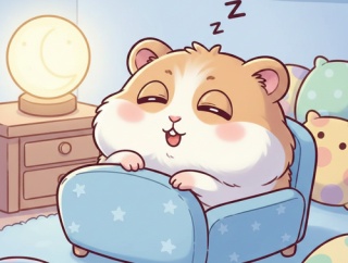 眠そうにしてるハムスター　かわいい