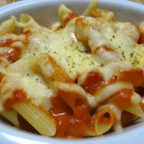 『ベーコンとキャベツのパスタ・トマトソースグラタン』の画像