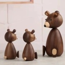 上質黒胡桃製 おやすみ小熊の置物