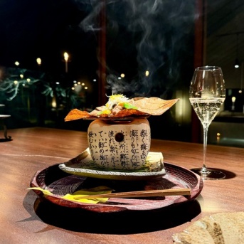 夕食　　ラグジュアリーヴィラ　風姿