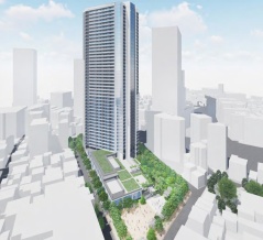 地上45階「三田五丁目西地区市街地再開発事業」の既存建物解体状況！住友不動産による白金高輪駅エリアのタワーマンション（2026.4.5）