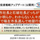 投資戦略動画（公開用）20251109 高市社長と石破社長どっちがマシか明らか。わからない人々がNYで極左市長選んで地獄行き。「ベロ出し」自民を応援できるわけがない。