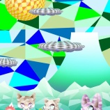 『四色のネコ達の後ろには・・・』の画像