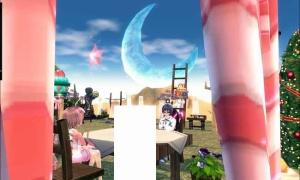 殺風景な木製テーブルの上にお菓子が！！