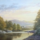 「霞光（北海道丸瀬布）」P8号｜中村英夫・川の絵20