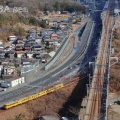 黄色い電車の最東端俯瞰