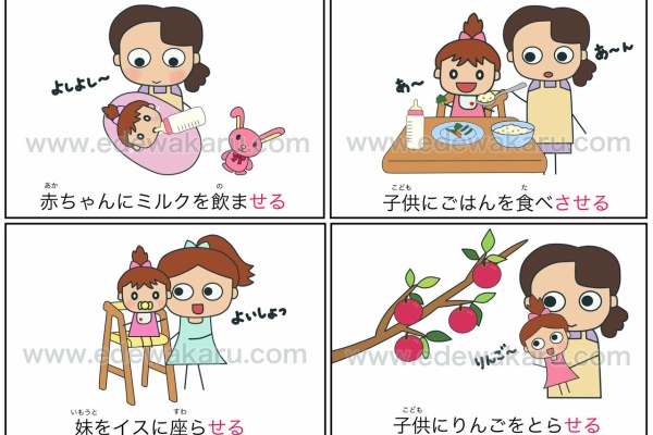 絵でわかる日本語 使役形 シリーズ