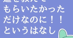 道を教えてもらいたかっただけなのに！！という話1