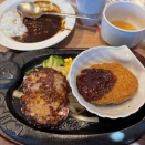 トマト&オニオンのてりやきハンバーグ&お肉屋さんのカルビコロッケ