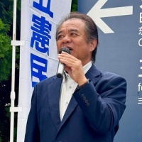 名鉄岐阜駅前で街頭演説