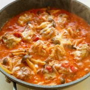 ♡チーズとろ〜り！チキンのクリーミートマト煮♡【#簡単レシピ #時短 #節約 #チーズ #牛乳 #生クリームなし 】