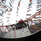 『魚眼レンズKAMLAN8mmF3.0による東京タワーと鯉のぼり　2019/05/08』の画像