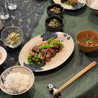 豚こまと茄子のスタミナ炒めの夜ごはん