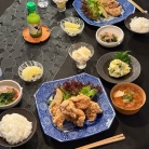 だんなさまごはんの、唐揚げ定食の夜ごはん