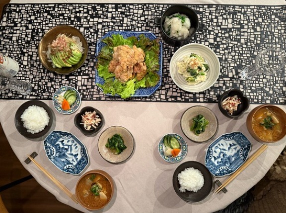 だんなさま作、居酒屋さん風の夜ごはん