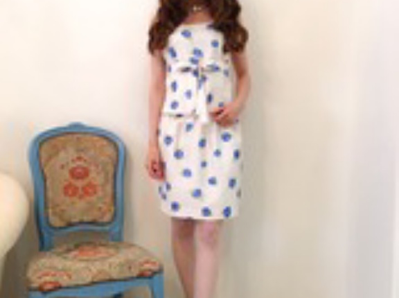 ☆Sale80%OFF★ロマンスリボンキャミ★BBローズ柄オフ白×ブルー、38サイズが残り1枚☆