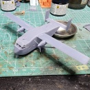 1/144 ショート SC.7 スカイバン、組み立て検証中