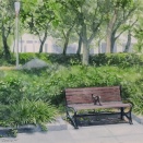 公園のベンチを描く