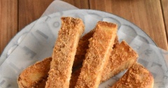 ついつい手が出る！揚げずに美味しい♡「食パンで♪きな粉揚げパン風」