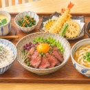 【明石・二見】和食さとの選べるランチ御膳｜ローストビーフと温うどん